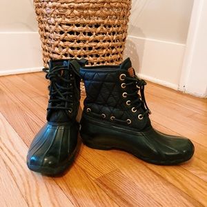 Sperry Black Quilted Duck Boots